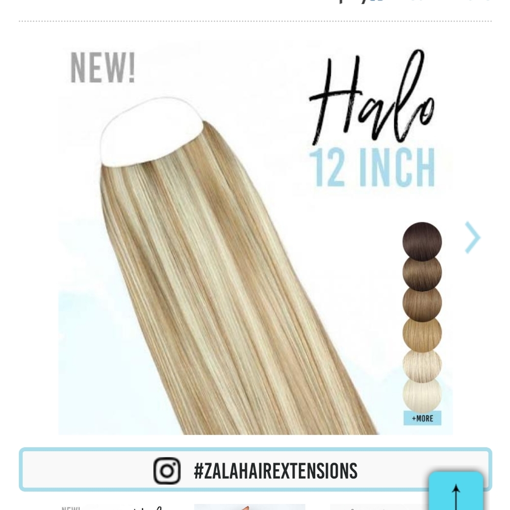 Zala 12" Halo hair extensions in Champaign Blonde